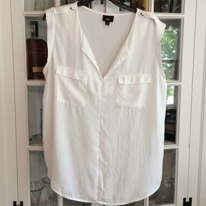 White v-neck blouse tank top